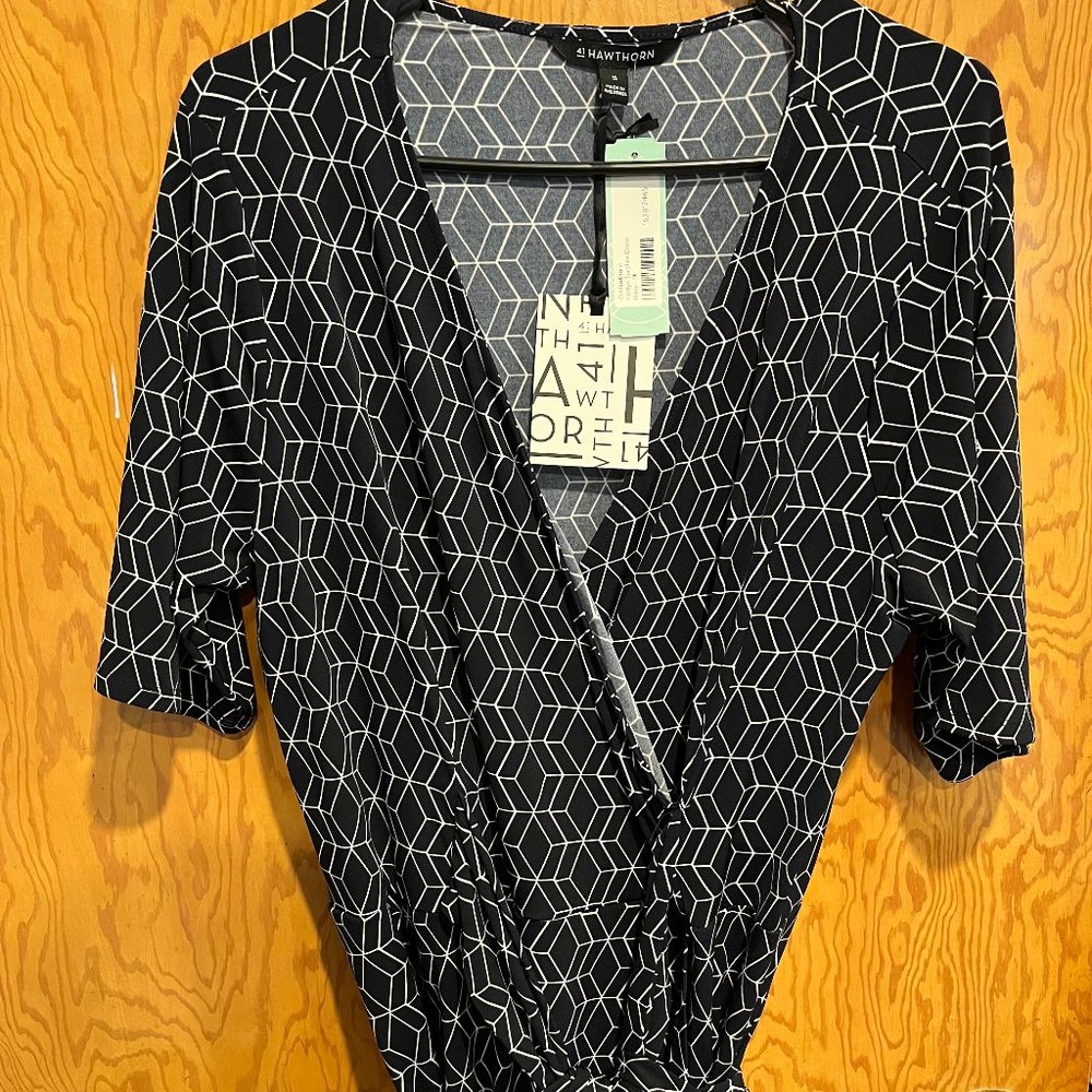 NEW 41 Hawthorn Kaitlyn Surplice Dress Navy